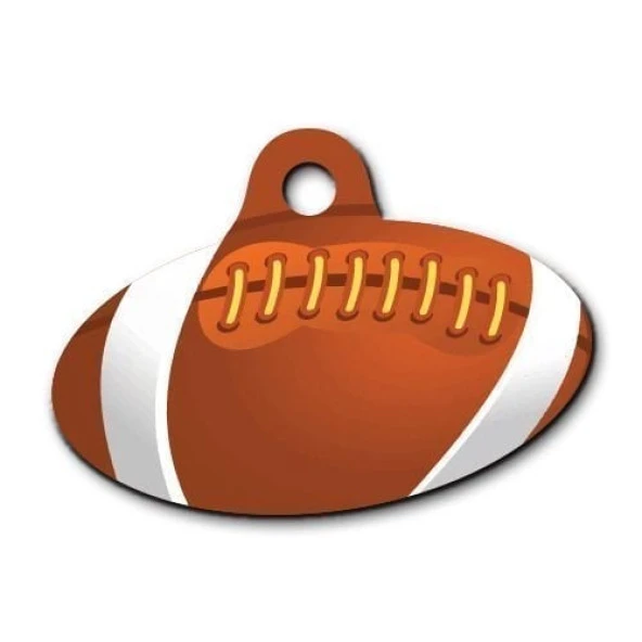 Rugby Topu Desenli Elips Kedi Köpek Künyesi Large ürün görseli 1