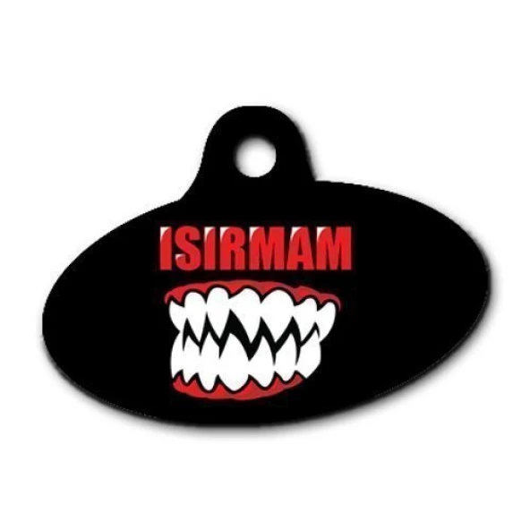 Isırmam Diş Desenli Elips Köpek Künyesi Medium ürün görseli 1