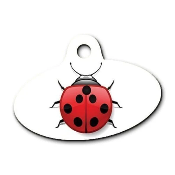 Uğur Böceği Desenli Elips Kedi Köpek Künyesi Small ürün görseli 1