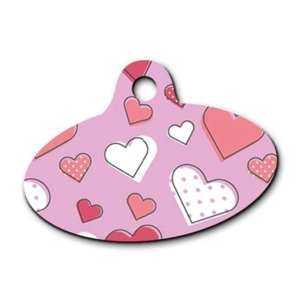 Kalp Desenli Elips Kedi Köpek Künyesi ürün görseli 1