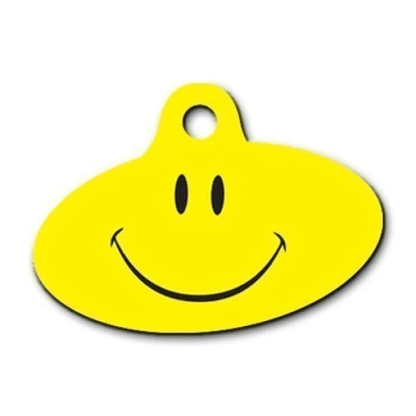 Smile Desenli Elips Kedi Köpek Künyesi Large ürün görseli 1