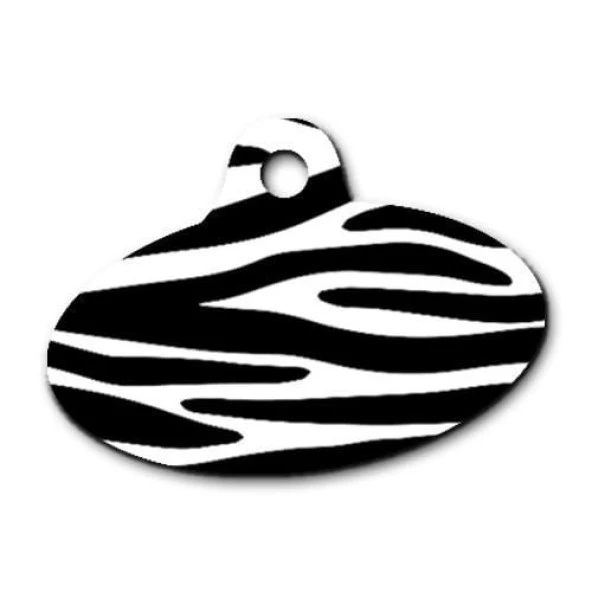 Zebra Desenli Elips Kedi Köpek Künyesi ürün görseli 1