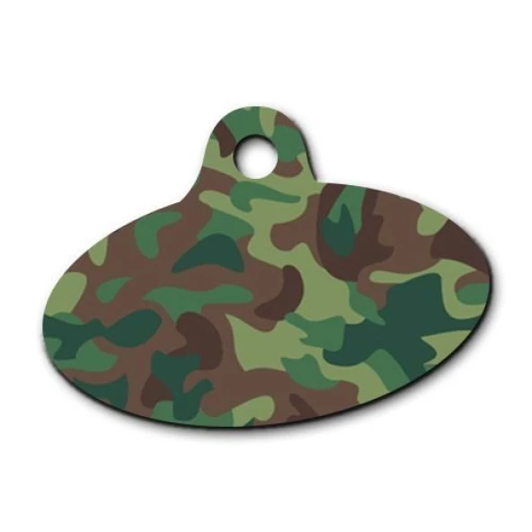 Yeşil Kamuflaj Elips Kedi Köpek Künyesi ürün görseli 1