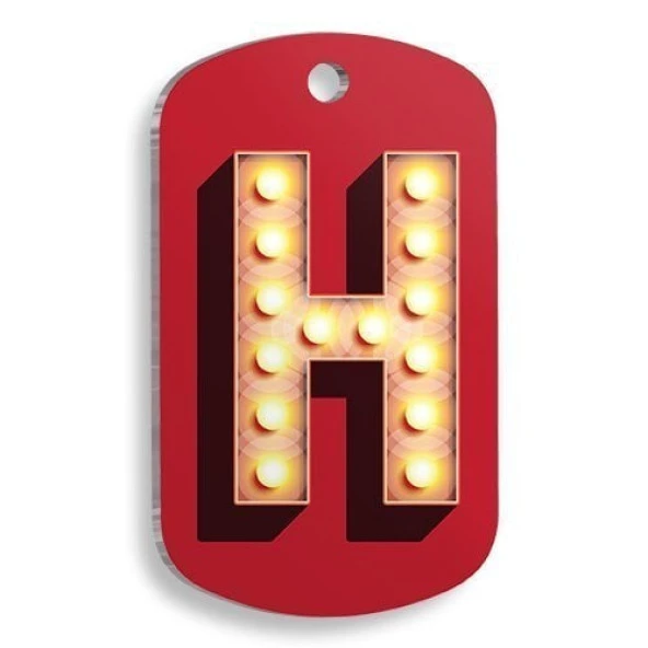 Tiyatro H Harfi Asker Kedi ve Köpek Künyesi Medium: 3,2 x 3,5 cm. ürün görseli 1