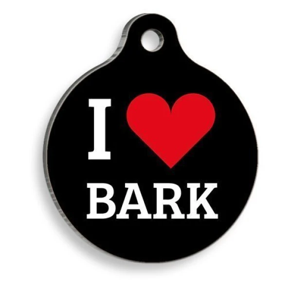I Love Bark Yuvarlak Kedi ve Köpek Künyesi Large: 3,8 cm. ürün görseli 1