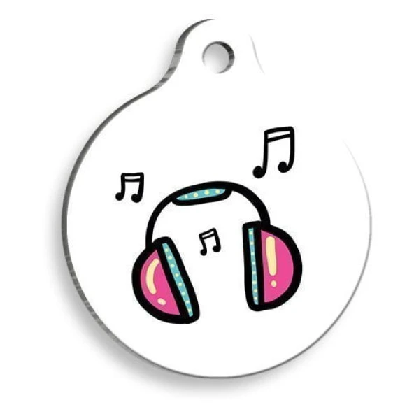 Kulaklık Yuvarlak Kedi ve Köpek Künyesi Medium: 3 cm. ürün görseli 1