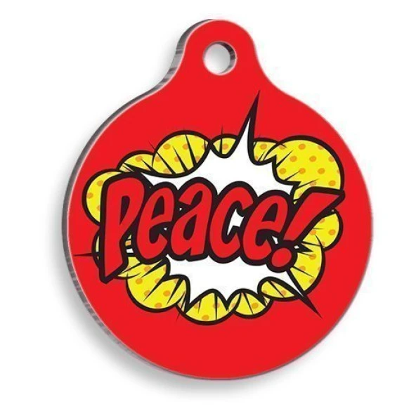 Peace Yuvarlak Kedi ve Köpek Künyesi ürün görseli 1