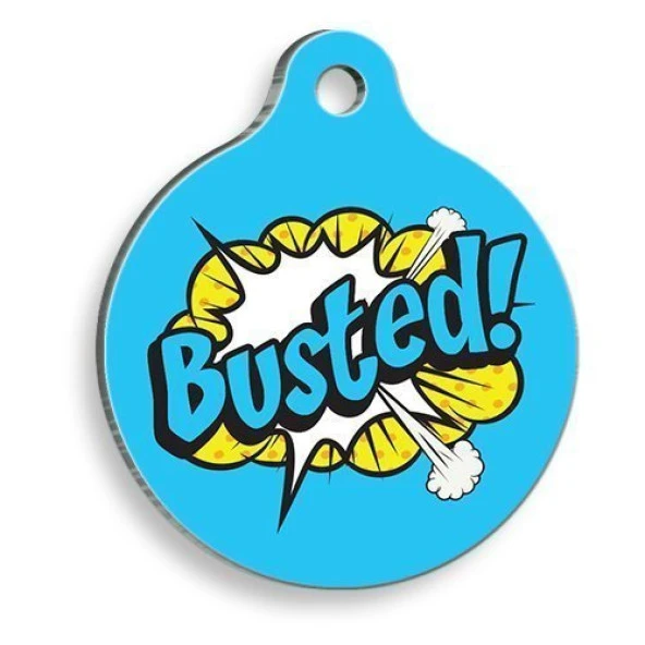 Busted Yuvarlak Kedi ve Köpek Künyesi Large: 3,8 cm. ürün görseli 1