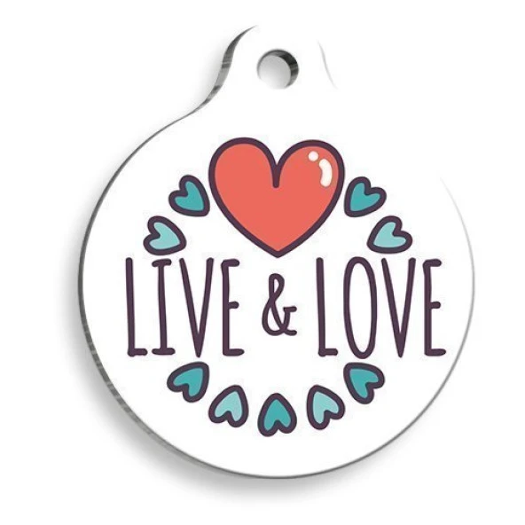 Yaşa & Sev Yuvarlak Kedi ve Köpek Künyesi ürün görseli 1