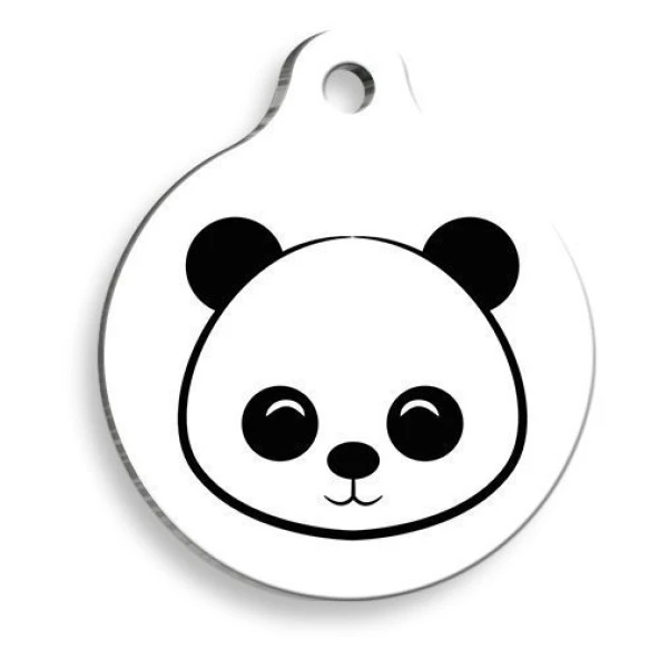 Panda Yuvarlak Kedi ve Köpek Künyesi Medium: 3 cm. ürün görseli 1