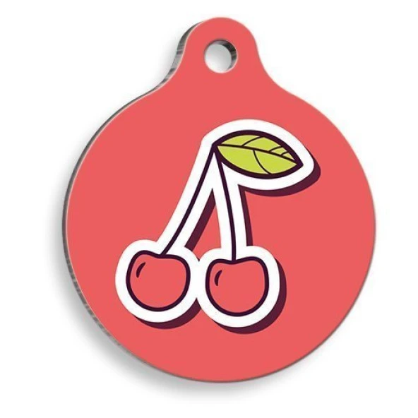 Kiraz Yuvarlak Kedi ve Köpek Künyesi Large: 3,8 cm. ürün görseli 1