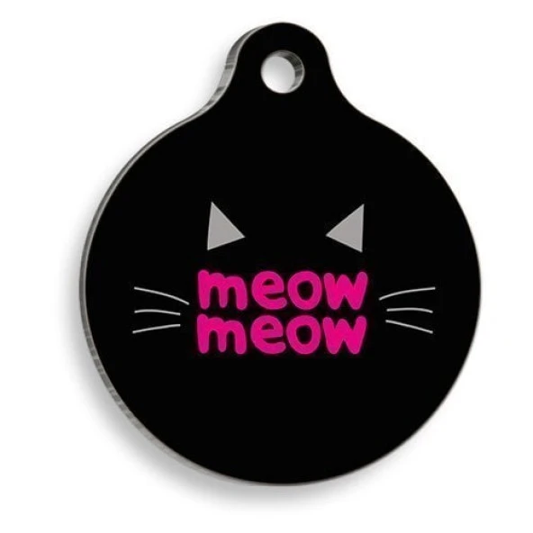 Meow Yuvarlak Kedi Künyesi Medium: 3 cm. ürün görseli 1