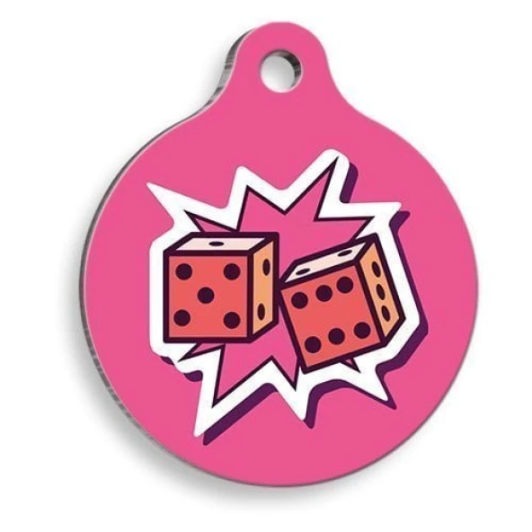 Zarlı Yuvarlak Kedi ve Köpek Künyesi Medium: 3 cm. ürün görseli 1