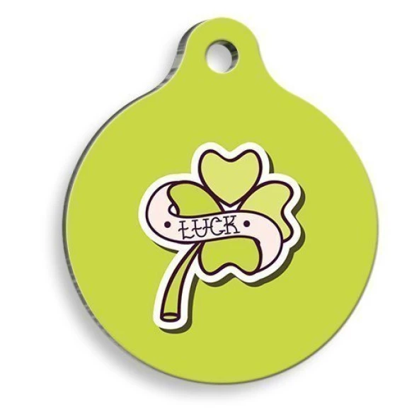 4 Yapraklı Yonca Yuvarlak Kedi ve Köpek Künyesi Large: 3,8 cm. ürün görseli 1