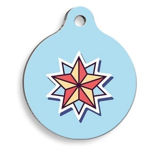 Stars Yuvarlak Kedi ve Köpek Künyesi Small: 2,5 cm. ürün görseli 1