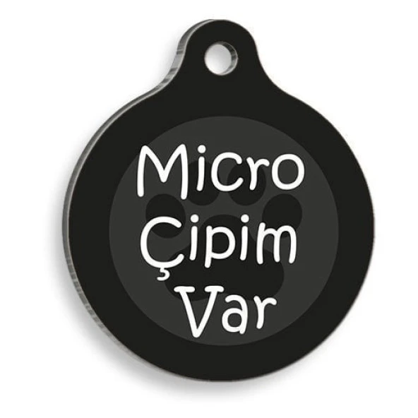 Mikro Çipim Var Yuvarlak Kedi ve Köpek Künyesi Small: 2,5 cm. ürün görseli 1