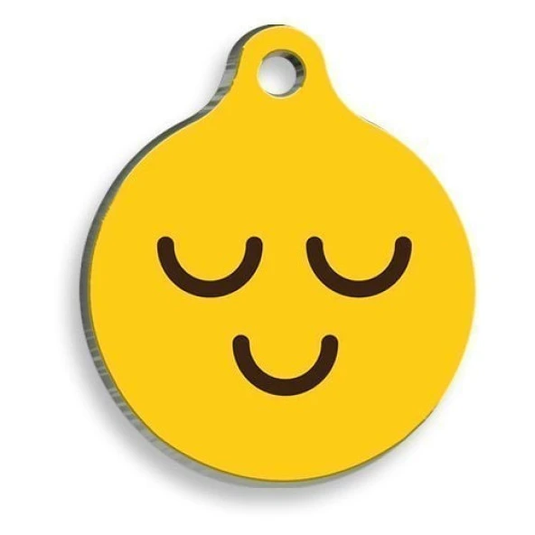 Mutlu Yuvarlak Kedi ve Köpek Künyesi Large: 3,8 cm. ürün görseli 1