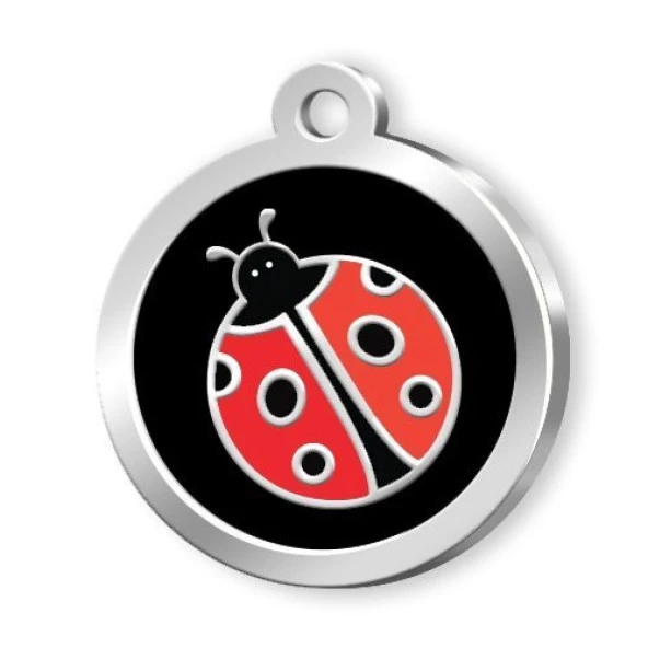 Mineli Seri Uğur Böceği Desenli Künye Siyah ürün görseli 1