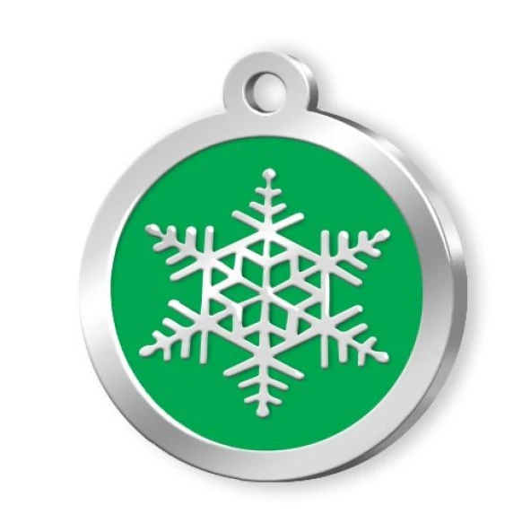 Mineli Seri Kar Tanesi Desenli Künye Yeşil ürün görseli 1