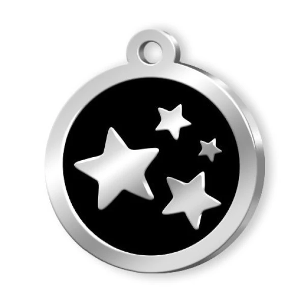 Mineli Seri Yıldız Desenli Künye Siyah ürün görseli 1