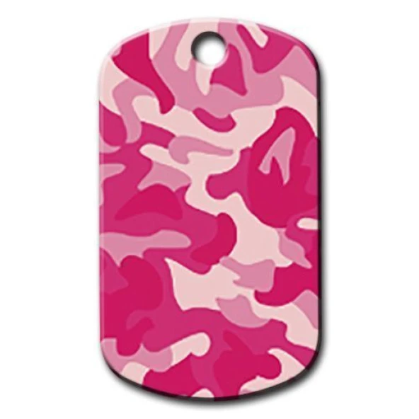 Pembe Kamuflaj Kedi Köpek Künyesi Small 2 x 3,5 cm - 1