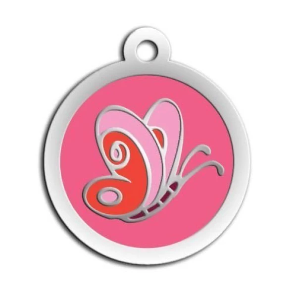 Mineli Seri Kelebek Desenli Künye (Pembe) ürün görseli 1