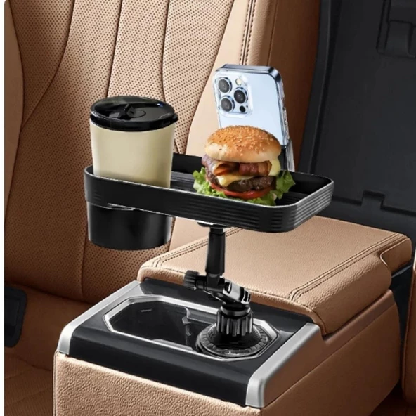 Cosmostech Universal Araba Bardak Telefon Tutucu Stand , 360 Derece Dönebilen Araba Masası , Telefon için Arabada Yiyecek İçecek Organizatörü - 3