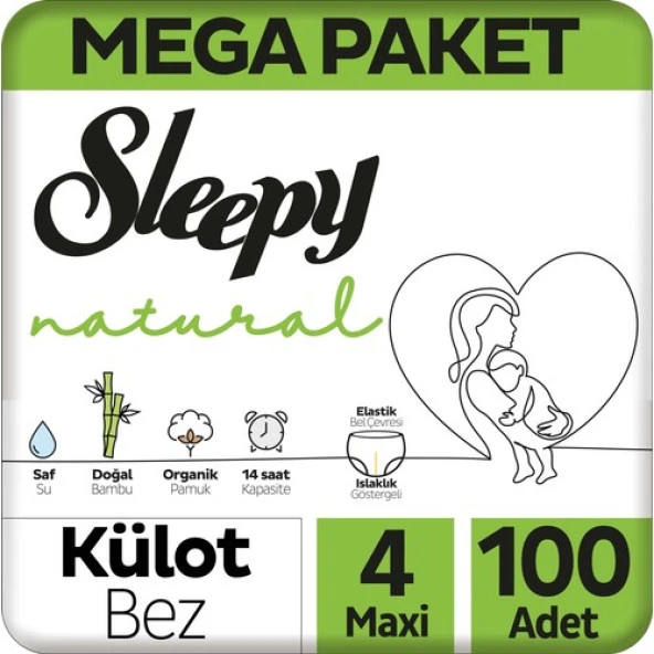 Sleepy Natural Külot Bez 4 Numara Maxi Mega Fırsat Paketi 100 Adet ürün görseli 1
