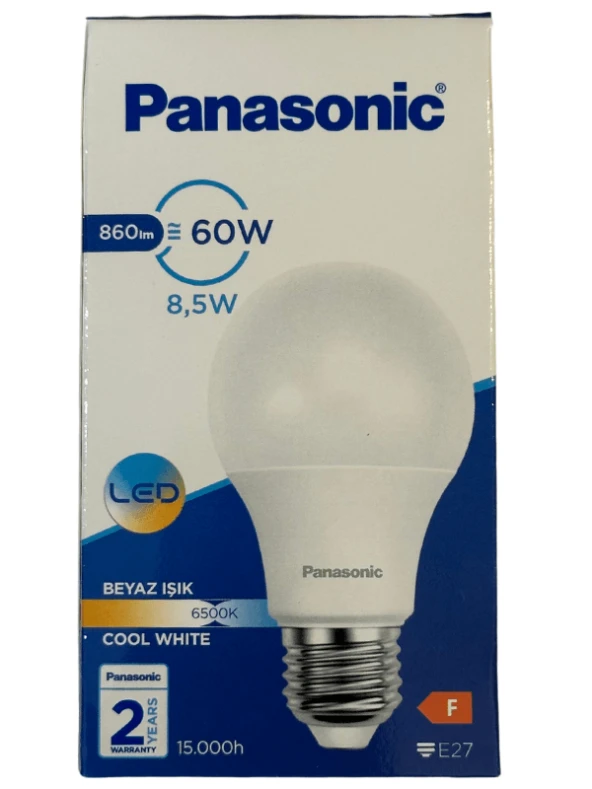 Panasonic 8,5W (60W) 6500K (Beyaz Işık) E27 Duylu Led Ampul