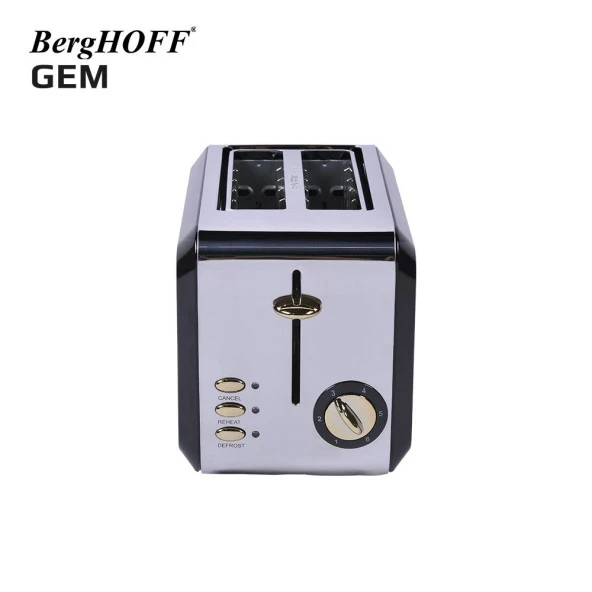 BergHOFF GEM TITAN 1.7 Litre Parlak Gümüş Siyah İki Dilim Ekmek Kızartma Makinesi 7950070 - 2