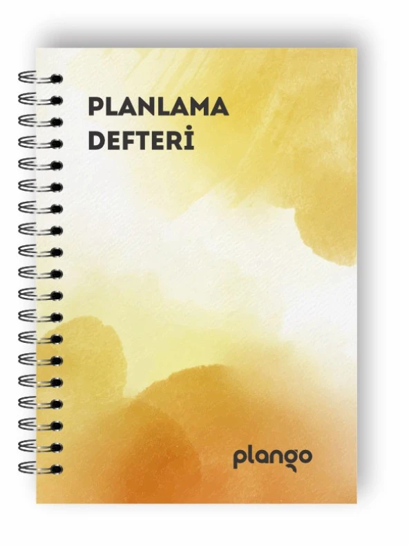 Sarı Suluboya Günlük Planlayıcı Defter - Ders Çalışma Planlayıcı Defteri - Planlama Defteri