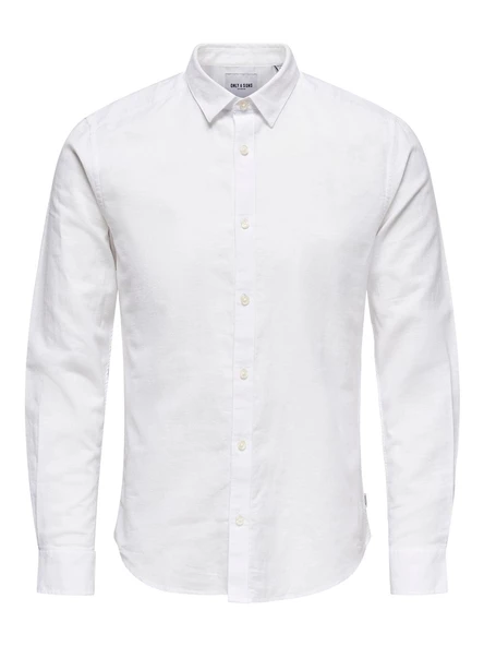 ONLY&SONS Erkek Dar Kesim Keten Pamuklu Gömlek 22012321 - Resim 7