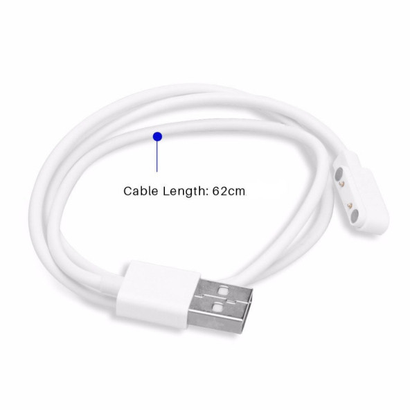 Usb 2 Pin Pogo Kablo Akıllı Saat Manyetik Sabitleyici Şarj Kablosu GT88 GT68 KW08 KW18 KW88 KW98 - 5