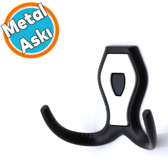 Askı Dolap Askılık Vestiyer Banyo Mutfak Askılığı Duvar Kapı Elbise Kıyafet Askısı Siyah