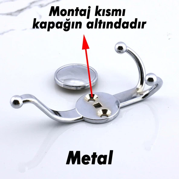 Askı Dolap Askılık Askılığı Duvar Kapı Elbise Kıyafet Vestiyer Banyo Mutfak Askısı Krom - 5