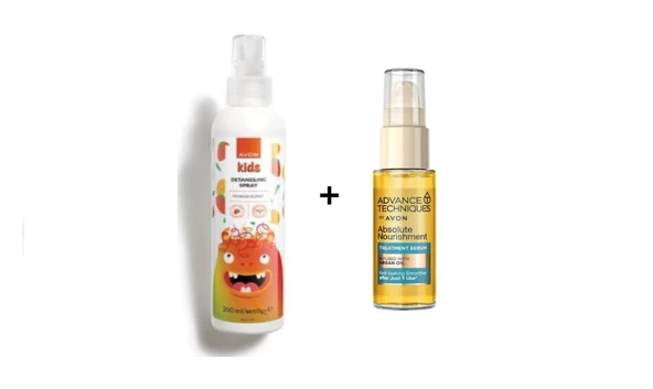 Avon Argan Yağı İçeren Besleyici Saç Serumu 30 ml + Avon Naturals Kids Saç Açıcı Sprey 200 ml 2'li Set