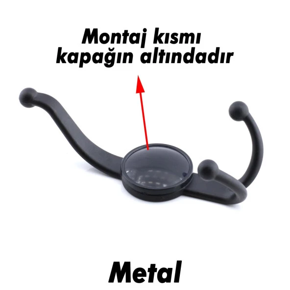 Askı Dolap Askılık Askılığı Banyo Mutfak Askısı Duvar Kapı Elbise Kıyafet Vestiyer Siyah - 4