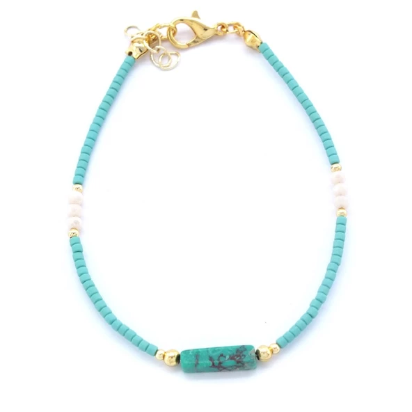 Varisit Doğal Taşlı Turkuaz Renk Kadın Bileklik BLK-934 ürün görseli