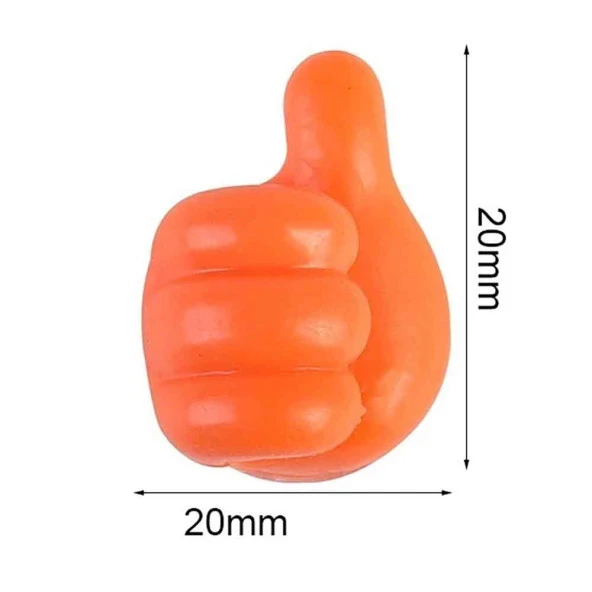 Başparmak Kablo Tutucu, Duvar, Araba, Ev, Organizatör, Kulaklık Tutucu Turuncu Renk 5 adet - 2