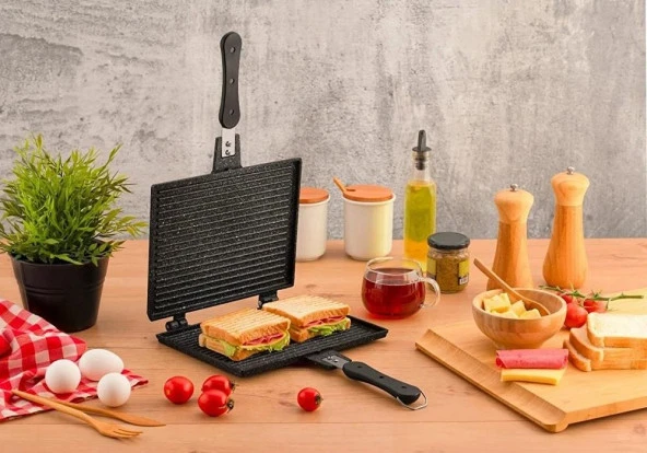 FMS D3001 Döküm Ocak Üstü El Tost Makinesi Siyah - 2