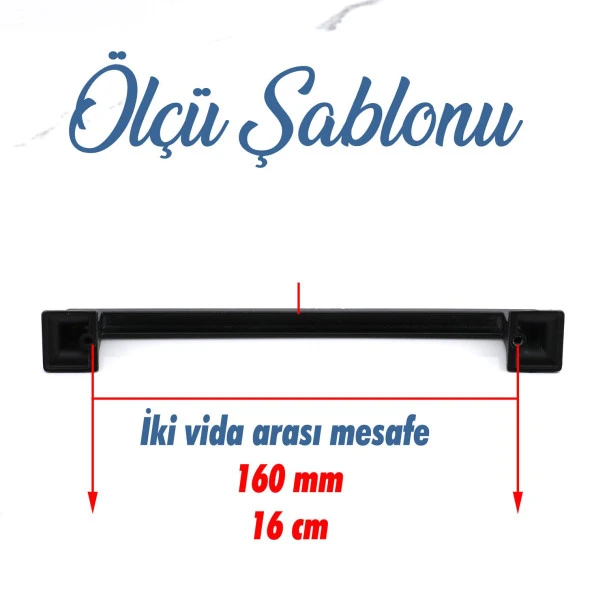 Siyah Kulp Metal Mobilya Çekmece Mutfak Dolap Dolabı Kapak Kulpları 160 mm Kulbu Kulpu 16 cm - 3