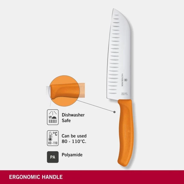 Victorinox Swissclassic 17Cm Santoku Bıçağı Turuncu 6.8526.17L9b - 3