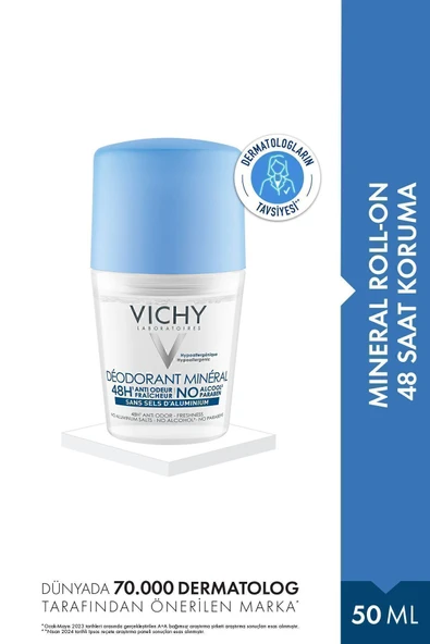 Vichy 48 Saat Terleme Karşıtı Etkili Mineral Roll-On 50 m