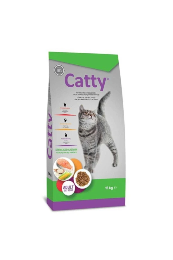 Catty Kısırlaştırılmış Somonlu Kedi Maması 15 Kg