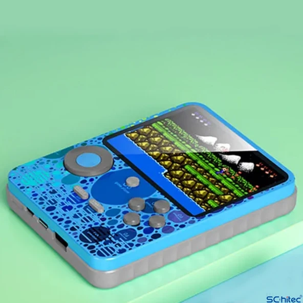 ScHitec G6 Retro 3.5 inç Tv Bağlanan Oyun Konsolu Mavi (666 Klasik Oyunlar) - 2