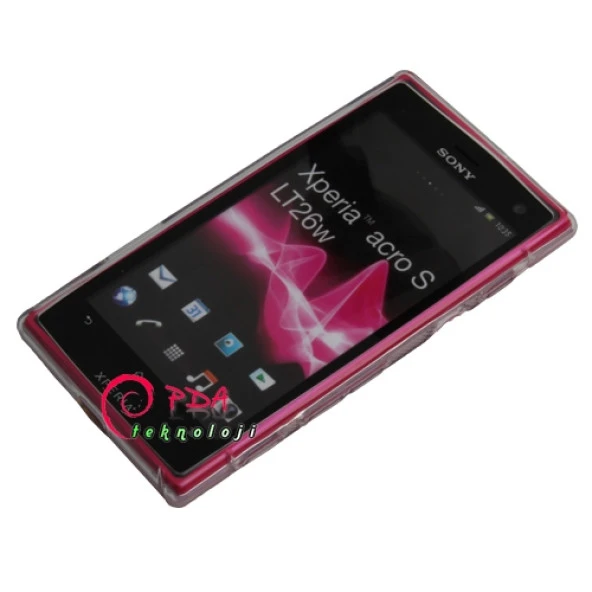 Sony Xperia Acro S Desenli Şeffaf Silikon Kılıf - Beyaz Renk - Resim 2