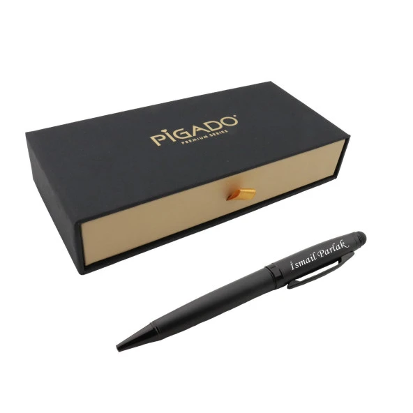 İsme Kişiye Özel Dokunmatik Pedli Çevirmeli Metal Tükenmez Kalem - Resim 2