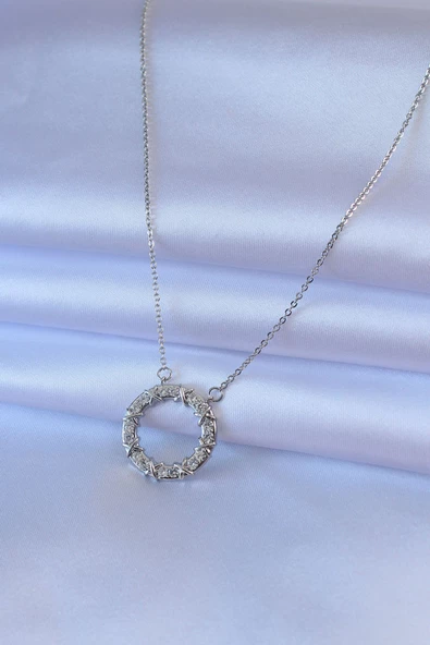 316L Çelik Gold Renk Zirkon Taşlı Xoxo Kadın Kolye - TJ-BKO7460 - 2