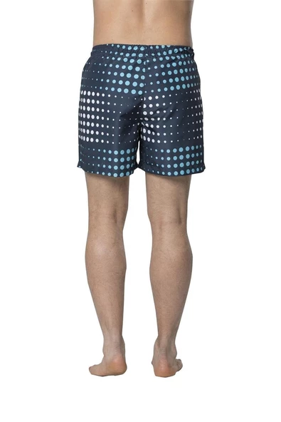 Crozwise Yuvarlak Desenli - Erkek Lacivert Deniz Şortu - 3148-01 - 3
