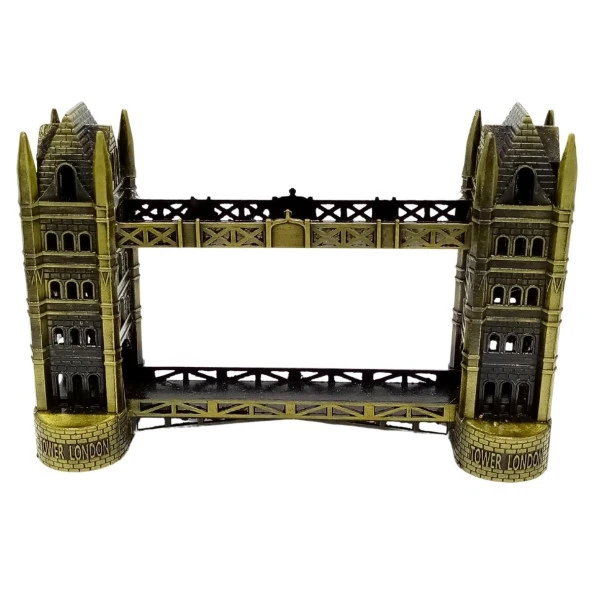 Vintage Metal Londra Köprüsü Tower Bridge Antik Bronz 16 cm - Resim 3